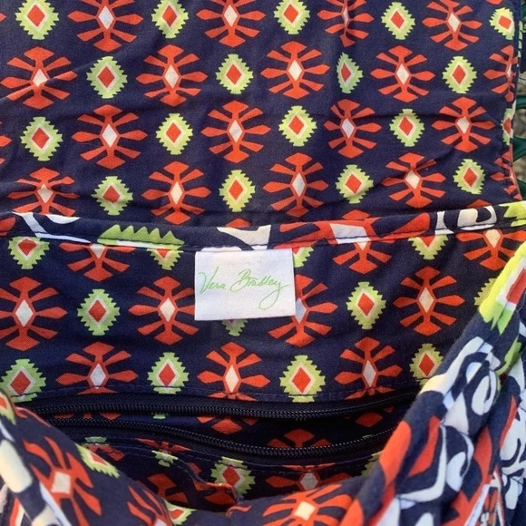 Vera Bradley Sun Valley RETIRED Print Crossbody Bag Southwest Orange Navy Sz OS - Picture 10 of 12